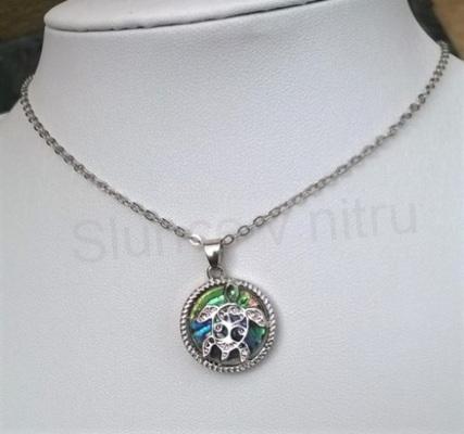 Náhrdelník kruh se želvou a mušle Paua (X1661)