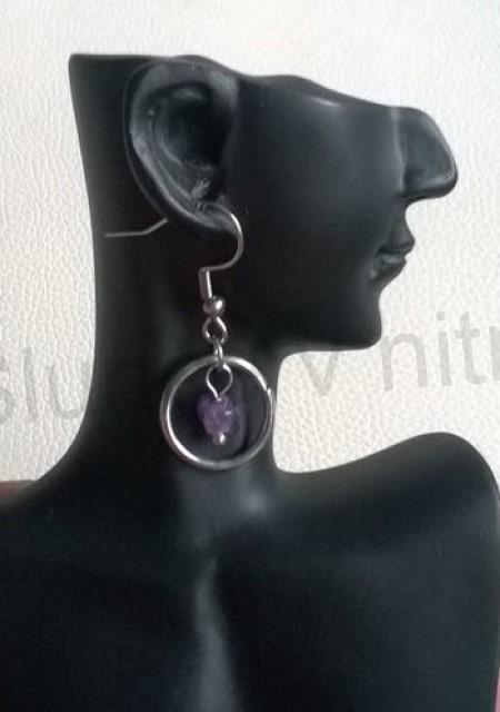 Minerální Ametystové náušnice (X1685)