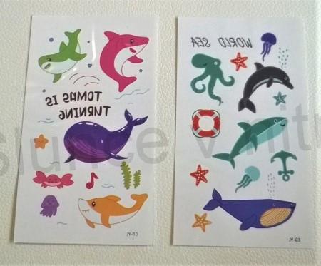 Voděodolné, dočasné tetovaní Žraloci 7 x 12 cm (E810)