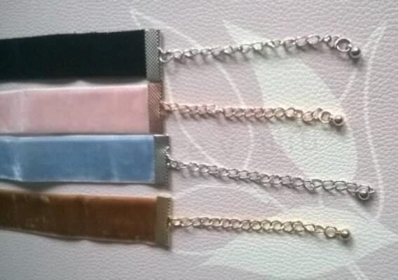Náhrdelník choker sametový modrý (BD730)