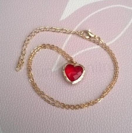 Náhrdelník choker řetízkový s broušeným srdíčkem (BD733)