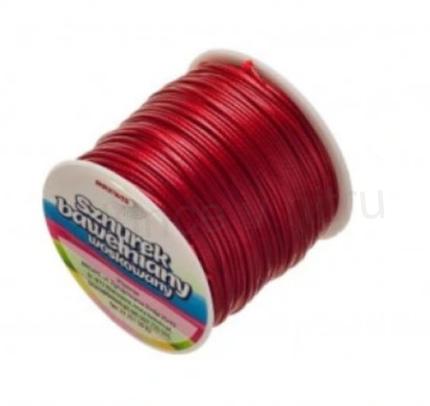 Červená balněná voskovaná šňůrka 1 mm (N143)