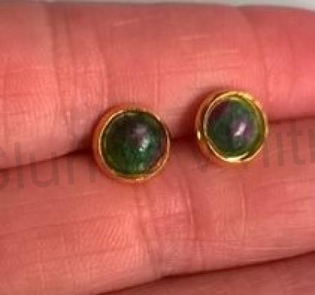 Puzetové náušnice rubín v zoisitu (X1696)