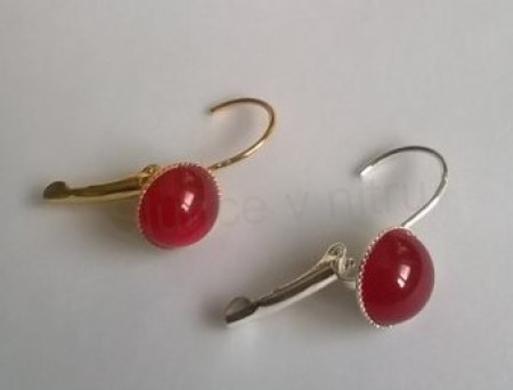 Minerální karneolové náušnice 10 x 10 mm (X1698)