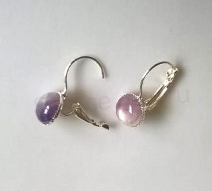 Minerální ametystové náušnice 10 x 10 mm (X1700)