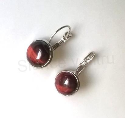 Minerální byčí oko náušnice 12 x 12 mm (X1704)