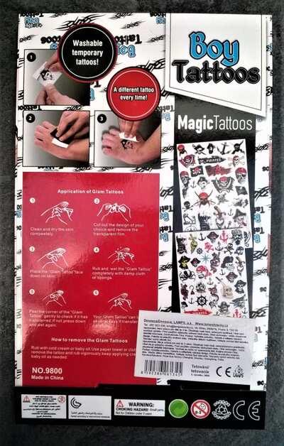 Voděodolné, dočasné tetovaní originál pirátské - bal./2 ks (E840)