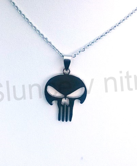 Náhrdelník s nerezovým přívěskem - Punisher (BD770)