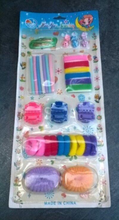 Dívčí sada gumiček do vlasů a skřipce (H471)