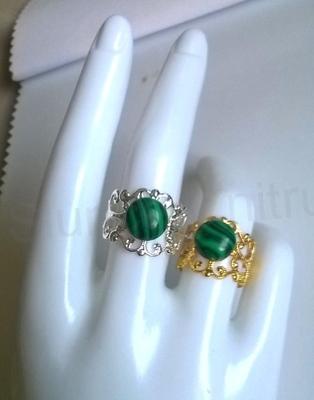 Nastavitelný minerální prsten Malachit (X1716)