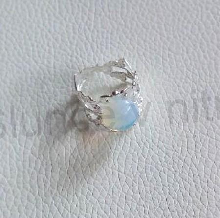 Nastavitelný ozdobný minerální prsten s Oplalitem (X1717)