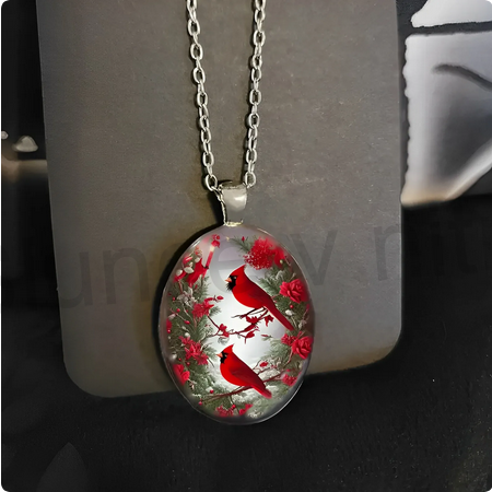 Nerezový náhrdelník s přívěškem papoušek (BD795)