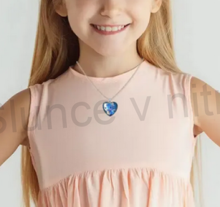 Nerezový náhrdelník s přívěškem srdce dráček, drak (BD805)