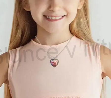 Nerezový náhrdelník s přívěskem srdce prasátko (BD811)