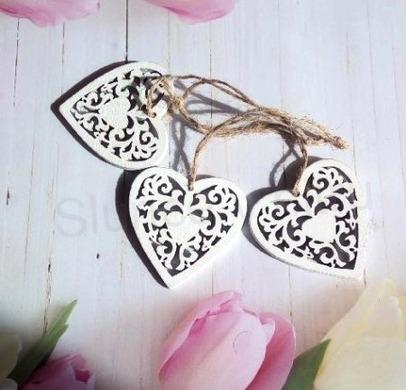 Dřevěné výřezy Srdce v srdci 2 kusy (V147)