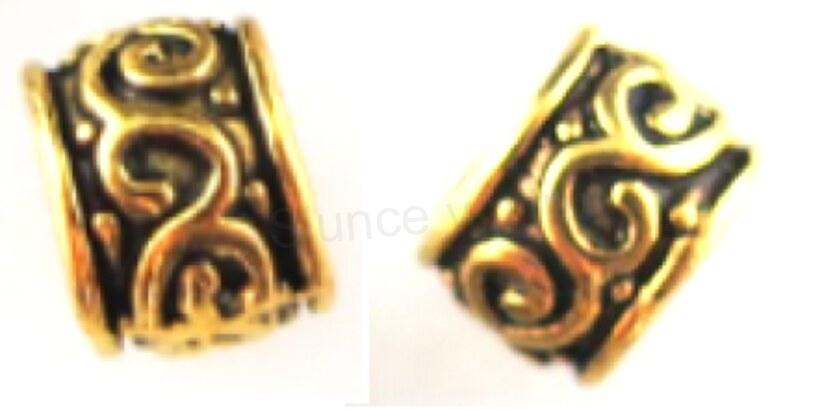 Kovový korálek | mezidíl 5,5 x 4 mm starožitné zlato (AA327)