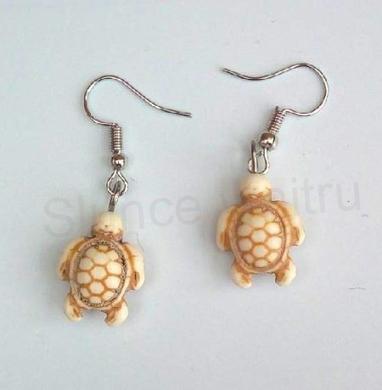 Minerální náušnice Tyrkenitové Želva modré (X1745)