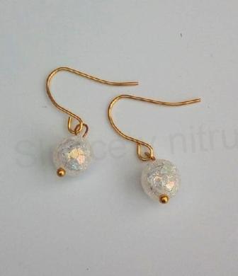 Minerální náušnice AB Křišťálové  práskané (X1747)