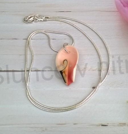 Minerální řetízkový náhrdelník mořské plody pravá mušle (X1760)