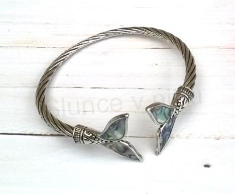 Minerální náramek rybí ploutev a mušle Paua (X1770)