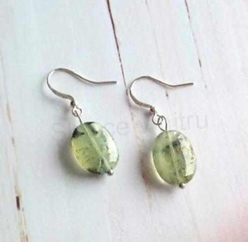 Minerální Prehnitové náušnice (X1769)