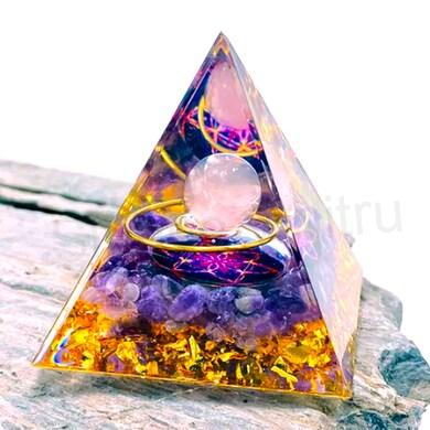 Orgonitová pyramida - Květ zrození - lotosový květ 5,7 x 5 cm (PP181)