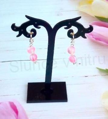 Minerální pozlacené náušnice Měsiční kámen (X1788)