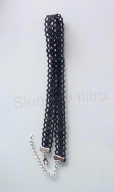 Náhrdelník choker krajkový černý (BD833)