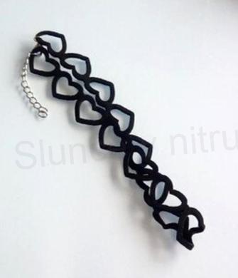 Náhrdelník choker černý srdce (BD844)