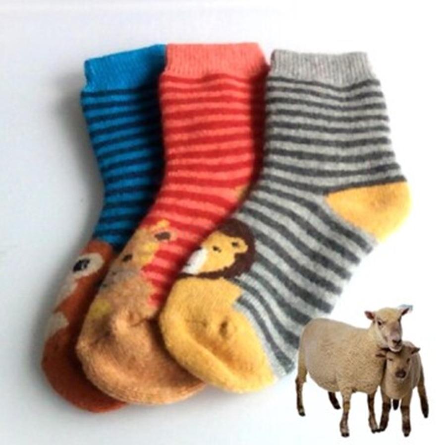 Dětské ovčí ponožky Merino zvířátka – 6 párů, vel. 28–29 (W206)