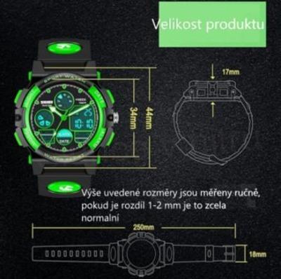 Dětské Multistyle LED vodotěsné digitální hodiny (H549)