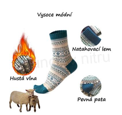 Vysoce kvalitní Vlněné ponožky v balení 5 párů velikost 38 - 42 (K418)