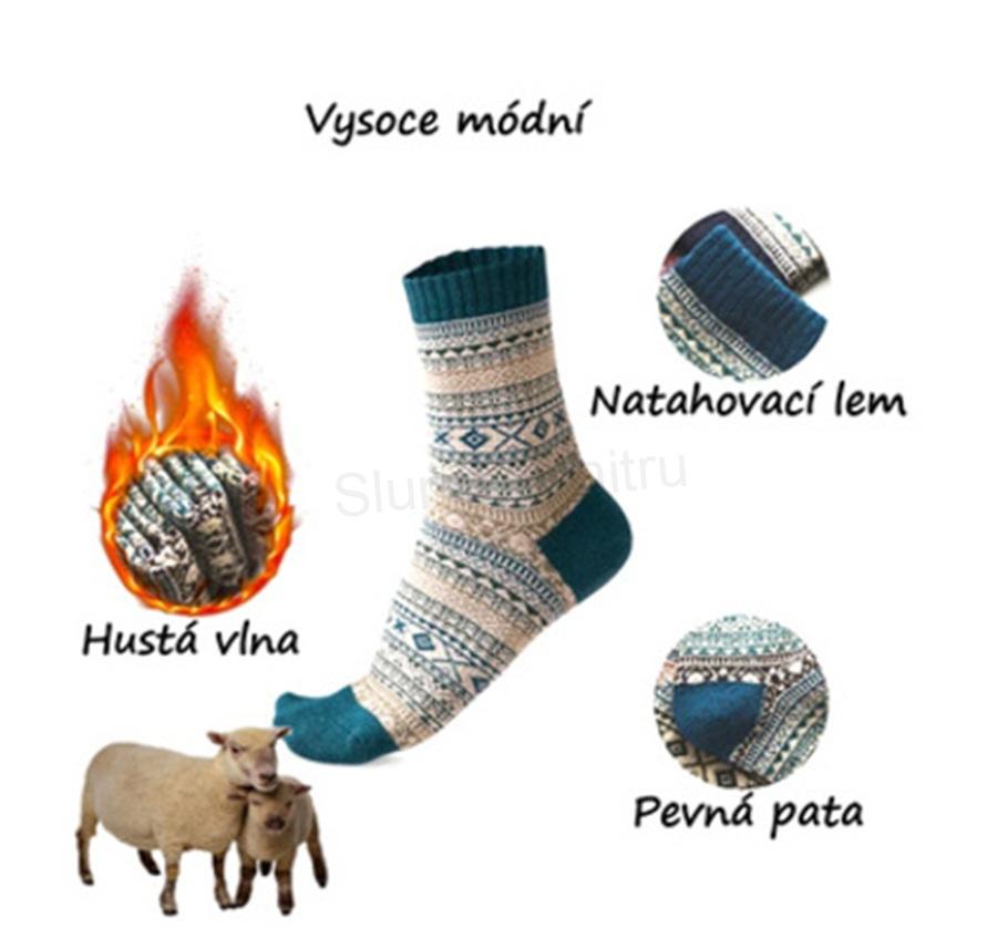 Vysoce kvalitní vlněné ponožky v balení 5 párů velikost 38–42 (K418)