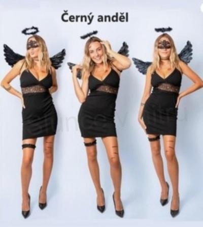 Kostým černý anděl s doplňky (K422)