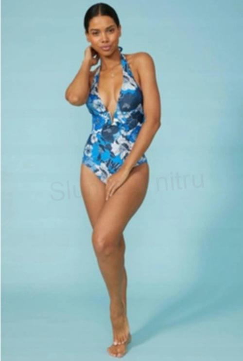 Dámské jednodílné plavky květy vel. 46 (K429)