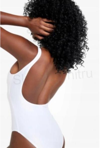 Dámské jednodílné plavky Boohoo – bílé, tvarující (46 / 2XL–3XL) (K431)