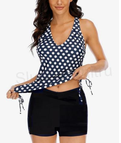 Dámské tankini dvoudílné plavky s výstřihem do V (K435)