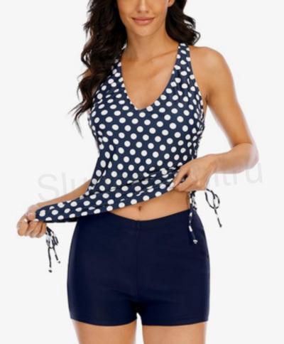 Dámské tankini dvoudílné plavky s výstřihem do V velikost L (K436)