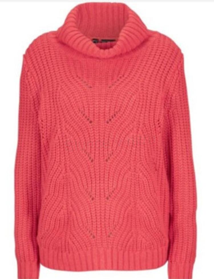 Dámský svetr s rolákem – červený, dlouhý rukáv – XL, 2XL (K441)