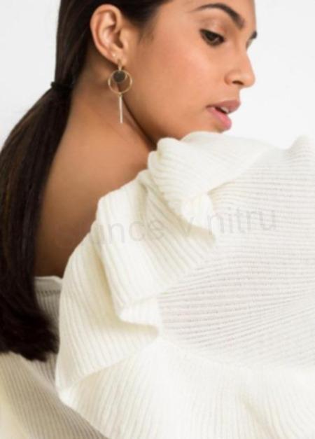 Dámský svetr s volány, volánky velikost L (K442)