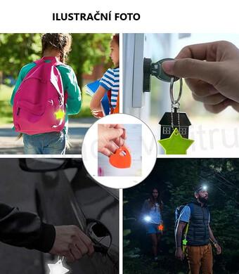 Klíčenka reflexní, fosforové srdce oranžové (E891)