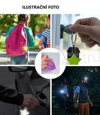 Klíčenka reflexní, fosforové srdce fialové (E893)
