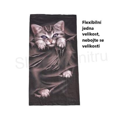 Sportovní motocyklový šátek, nákrčník kočka (K471)