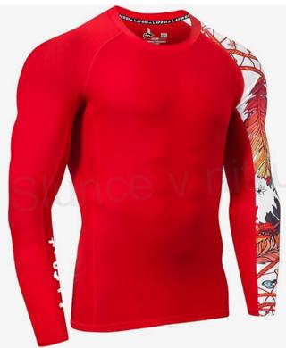 Pánské kompresní tričko s dlouhým rukávem UPF 50 a Rash Guard-CLYYB velikost L (K473)
