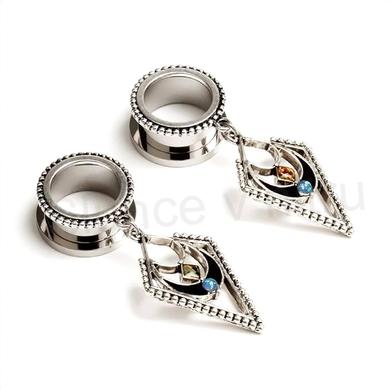 Plug do ucha z nerez oceli se závěsem, přívěskem 8 mm (BB815)