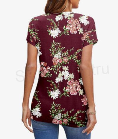 Dámská květinová halenka s krátkým rukávem velikost M (K486)