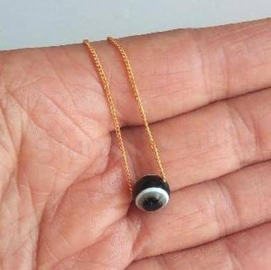 Řetízkový náhrdelník s černým okem 10 mm (BD865)