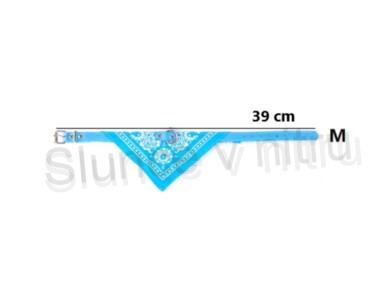 Kožený obojek pro psa s šátkem 39 cm modrý (T13)