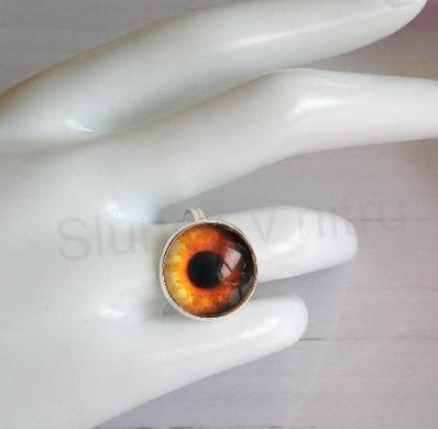 Nastavitelný prsten hnědo oranžové oko - 18 mm (BP441)