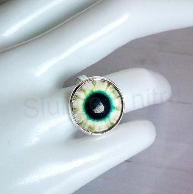 Nastavitelný prsten zelené oko - 18 mm (BP443)